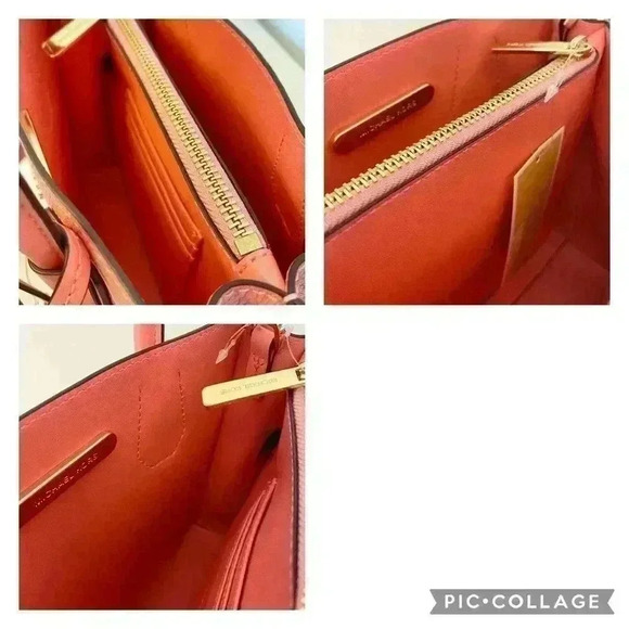 Michael Kors purse Mercer messenger crossbody bag grapefruit - Picture 8 of 9